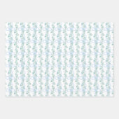 Feuille De Papier Cadeau Aquarelle Blue Bow Garland Noël (Devant 2)