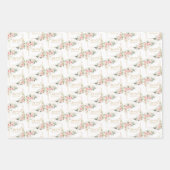 Feuille De Papier Cadeau Aquarelle Blush rose eucalyptus or parties scintil (Devant 2)