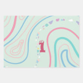 Feuille De Papier Cadeau Aquarelle Boho arc-en-ciel et soleil (Devant 2)