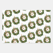 Feuille De Papier Cadeau Aquarelle Boho Orange Slice Wreath Noël (Devant)