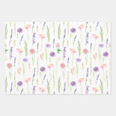 Feuille De Papier Cadeau Aquarelle botanique Cadeau Fleur sauvage (Devant 3)