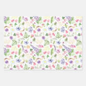 Feuille De Papier Cadeau Aquarelle botanique Cadeau Fleur sauvage (Devant)