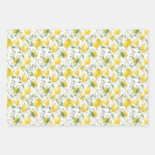 Feuille De Papier Cadeau Aquarelle Bouquet de citron Motif d'été (Devant 2)