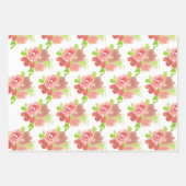 Feuille De Papier Cadeau Aquarelle Bouquet floral main peint (Devant 2)