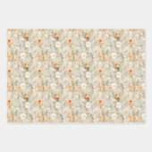 Feuille De Papier Cadeau Aquarelle Brown Fleur sauvage (Devant 3)