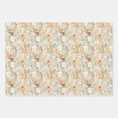 Feuille De Papier Cadeau Aquarelle Brown Fleur sauvage (Devant 2)