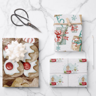 Feuille De Papier Cadeau Aquarelle Cadeau de Noël
