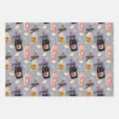 Feuille De Papier Cadeau Aquarelle Champagne français (Devant 3)