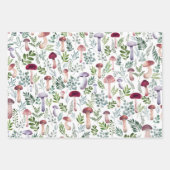 Feuille De Papier Cadeau Aquarelle Champignons Illustration Enfants (Devant)