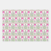 Feuille De Papier Cadeau Aquarelle Chaud rose Bot Ginger Jar Noël (Devant 3)