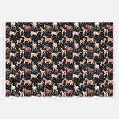 Feuille De Papier Cadeau Aquarelle Chevaux Ouest (Devant 3)