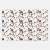 Feuille De Papier Cadeau Aquarelle Chevaux Ouest (Devant)