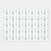 Feuille De Papier Cadeau Aquarelle Chinoiserie Ginger Jars Crest (Devant 3)