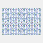 Feuille De Papier Cadeau Aquarelle Chinoiserie Plaques Wreath Noël (Devant 3)