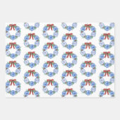 Feuille De Papier Cadeau Aquarelle Chinoiserie Plaques Wreath Noël (Devant)