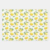 Feuille De Papier Cadeau Aquarelle Citron  (Devant 3)