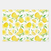 Feuille De Papier Cadeau Aquarelle Citron Douche d'été (Devant 2)