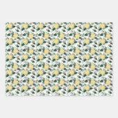Feuille De Papier Cadeau Aquarelle Citron et Noël Motif Holly (Devant 2)
