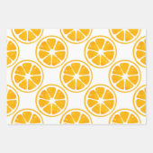Feuille De Papier Cadeau Aquarelle Citron Lime Motif en tranche orange (Devant)