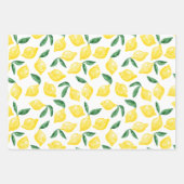 Feuille De Papier Cadeau Aquarelle Citron Motif (Devant)