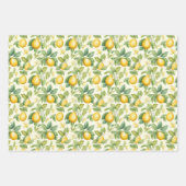 Feuille De Papier Cadeau Aquarelle Citronnée Acidulée (Devant)