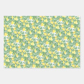 Feuille De Papier Cadeau Aquarelle Citrus citron (Devant 3)