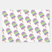 Feuille De Papier Cadeau Aquarelle colorée Popsicle (Devant)