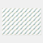 Feuille De Papier Cadeau Aquarelle Côtière Mer Jardin de Noël (Devant)