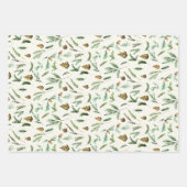 Feuille De Papier Cadeau Aquarelle Cottage Noël (Devant 3)