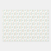 Feuille De Papier Cadeau Aquarelle Cottage Noël (Devant)