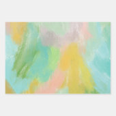 Feuille De Papier Cadeau Aquarelle couleur Abstrait Pastel rose Turquoise S (Devant 3)