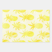 Feuille De Papier Cadeau Aquarelle d'ananas jaune (Devant 2)