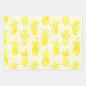 Feuille De Papier Cadeau Aquarelle d'ananas jaune (Devant)