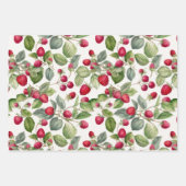 Feuille De Papier Cadeau Aquarelle de framboises mignonnes (Devant 2)