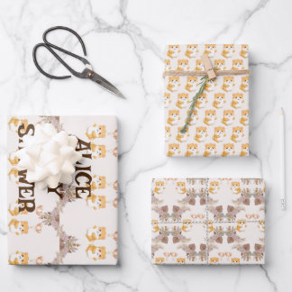 Feuille De Papier Cadeau Aquarelle de hamster mignon