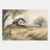Feuille De Papier Cadeau Aquarelle de la ferme (Devant 3)