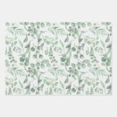 Feuille De Papier Cadeau Aquarelle de l'Eucalyptus vert Sage Botanique (Devant 3)