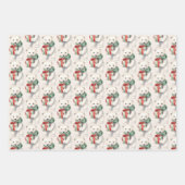 Feuille De Papier Cadeau Aquarelle de l'ours polaire vert et blanc (Devant 2)