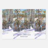 Feuille De Papier Cadeau Aquarelle de neige (Devant)