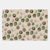 Feuille De Papier Cadeau Aquarelle de Noël moderne Points verts (Devant 3)