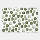 Feuille De Papier Cadeau Aquarelle de Noël moderne Points verts (Devant)