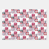 Feuille De Papier Cadeau Aquarelle de Noël noir blanc (Devant 2)