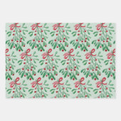 Feuille De Papier Cadeau Aquarelle de Noël Rustique Mistletoe (Devant 2)
