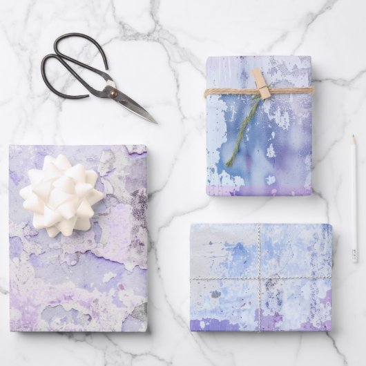 Feuille De Papier Cadeau Aquarelle de peinture pourpre rouille (Recto)