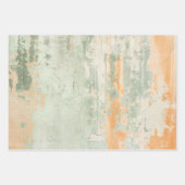 Feuille De Papier Cadeau Aquarelle de peinture verte rouillée (Devant 3)