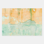 Feuille De Papier Cadeau Aquarelle de peinture verte rouillée (Devant)