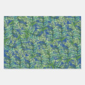 Feuille De Papier Cadeau Aquarelle de pin d'hiver peinte à la main (Devant)