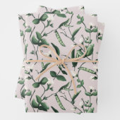 Feuille De Papier Cadeau Aquarelle de plante de pois doux (En situation)