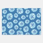 Feuille De Papier Cadeau Aquarelle de sable bleu turquoise (Devant 2)