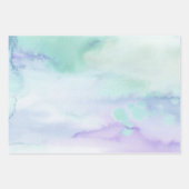 Feuille De Papier Cadeau Aquarelle de teint bleu de noue de Mint Aqua (Devant 2)